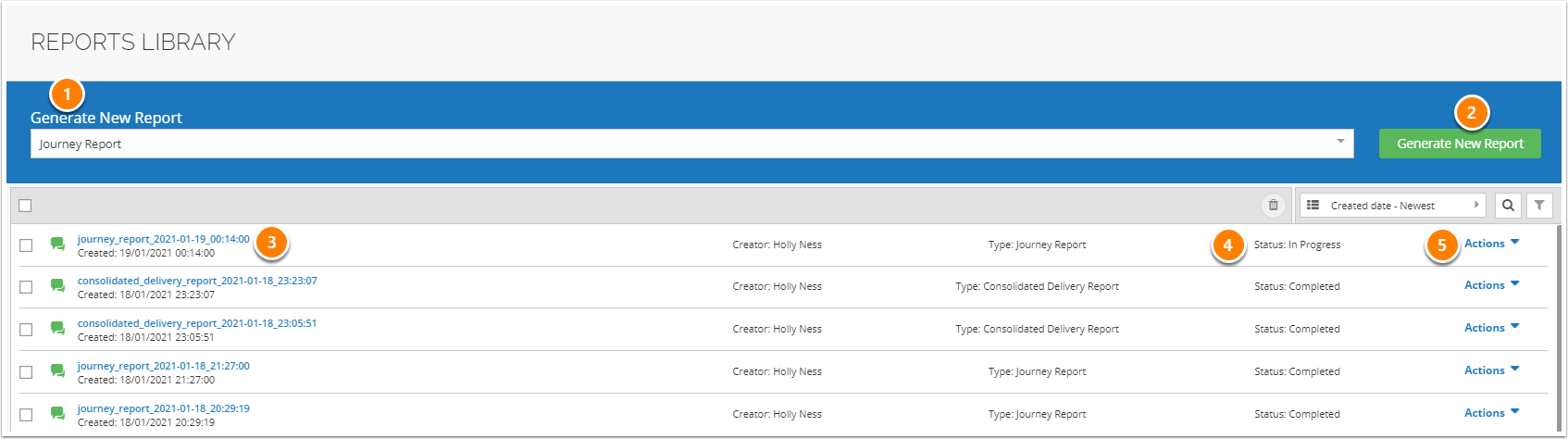iPost Generate New Report Example