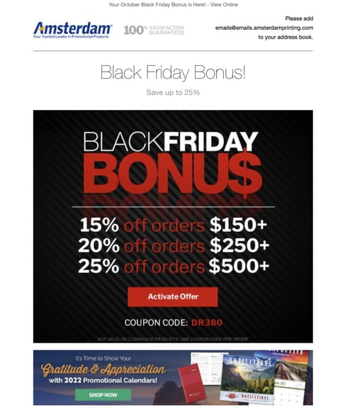 Amsterdam Printing Black Friday in October Sale Email