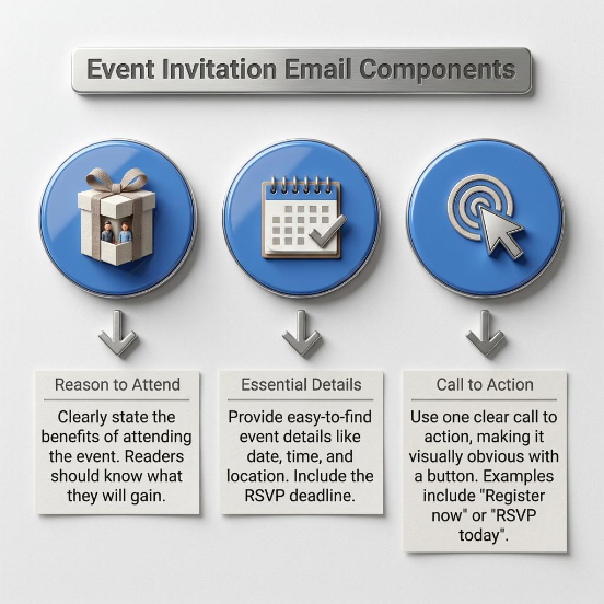 What to Include in an Event Invitation Email - visual selection