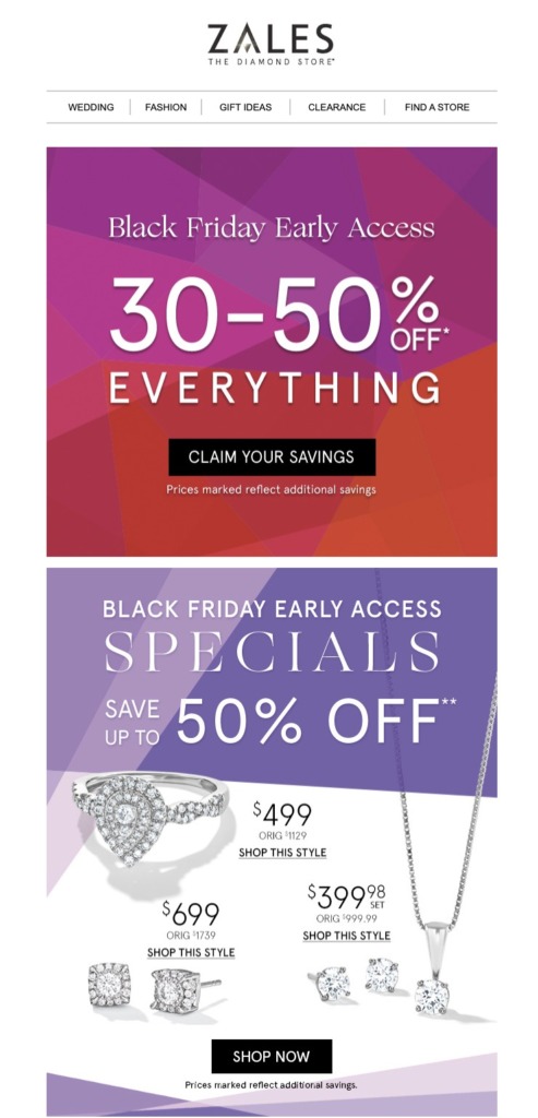 Zales black friday email 2021