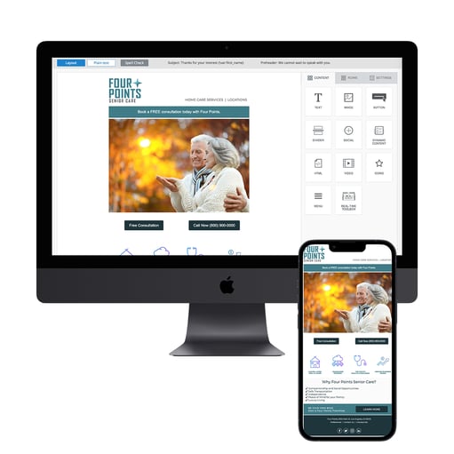 franchise email templates on computer and phone