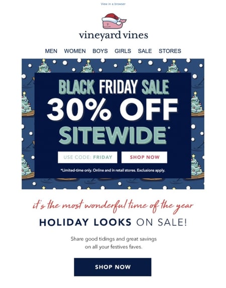 vineyeard vines black friday 30% off sale