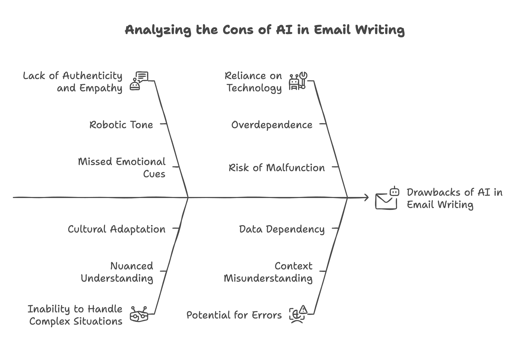 cons of using at for email writing