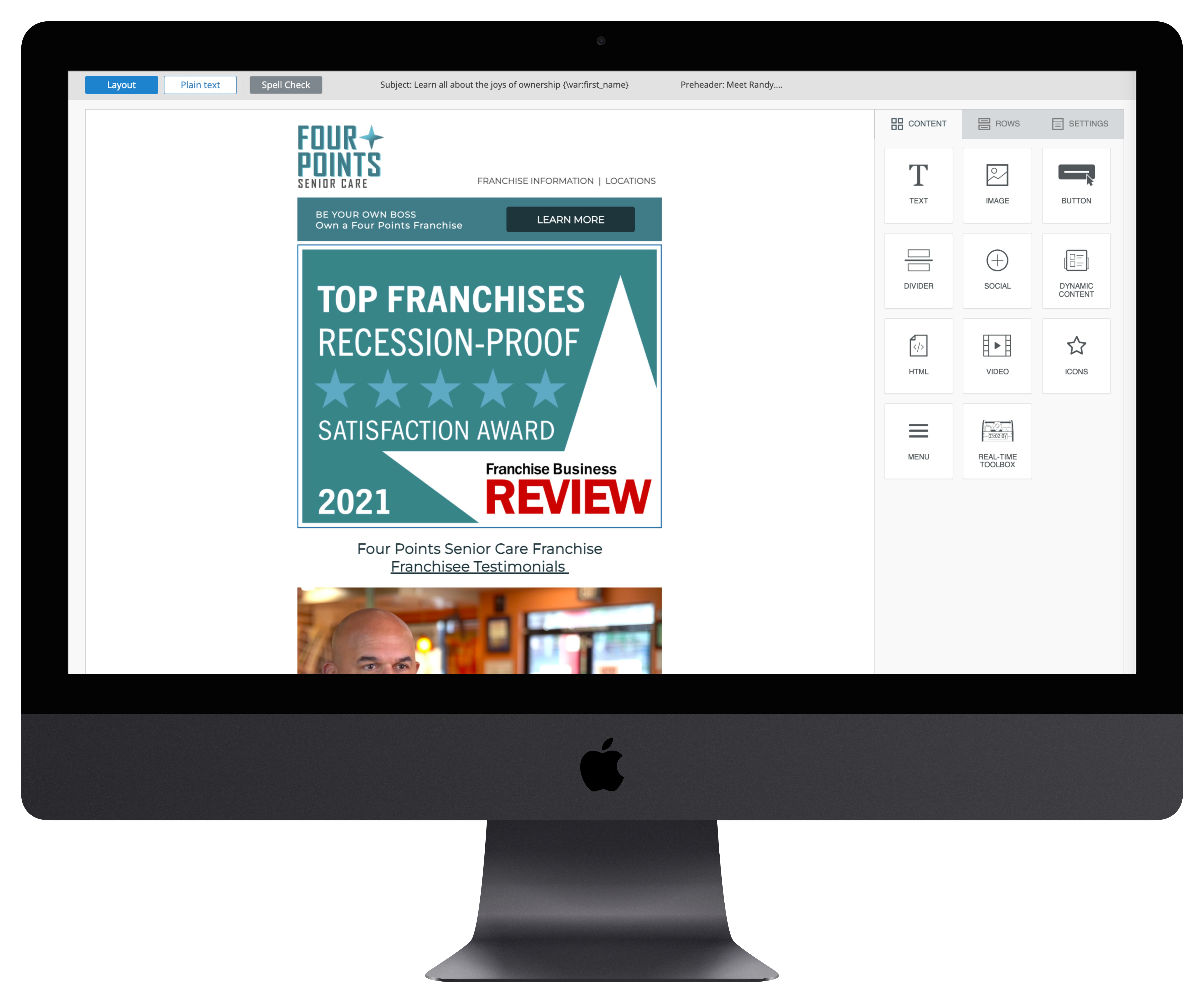 Franchise Development Email Template